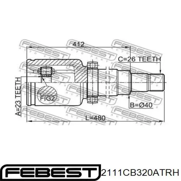 Купити 2111CB320ATRH Febest ШРУС внутрішній правий