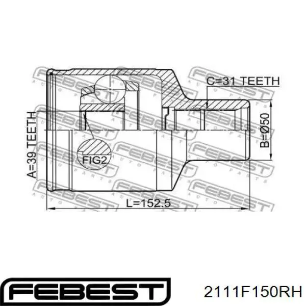  Febest 2111F150RH ціна, від 54.00 USD