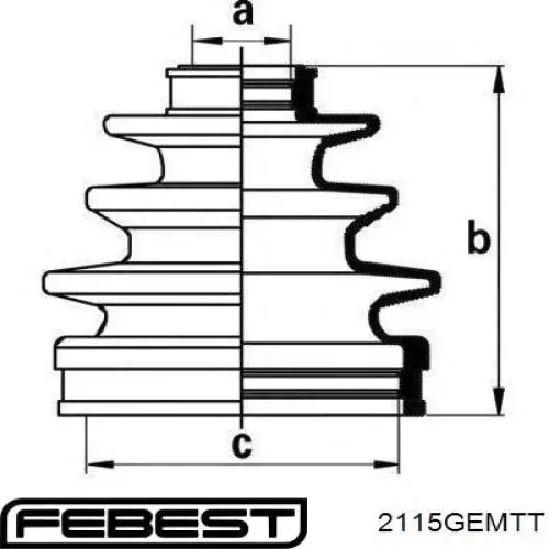 Пильник ШРУСа внутрішній 2115GEMTT Febest