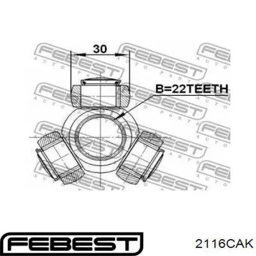 Купити 2116CAK Febest ШРУС внутрішній, тришиб/трипод/тріпоід
