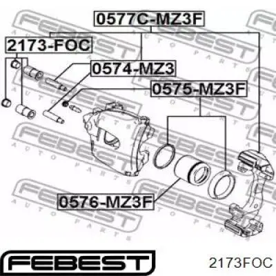 Купити 2173FOC Febest Пильник направляючої супортугальмівного, переднього