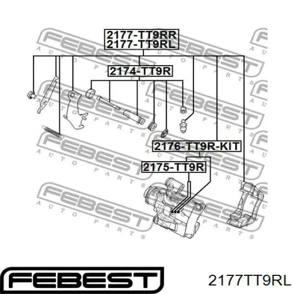 Супорт гальмівний задній лівий 2177TT9RL Febest