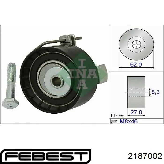 Купити 2187002 Febest Натяжний ролик