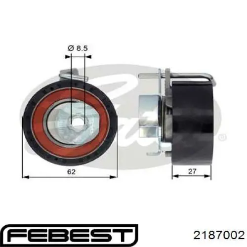 Ролик натягувача ременя ГРМ 2187002 Febest