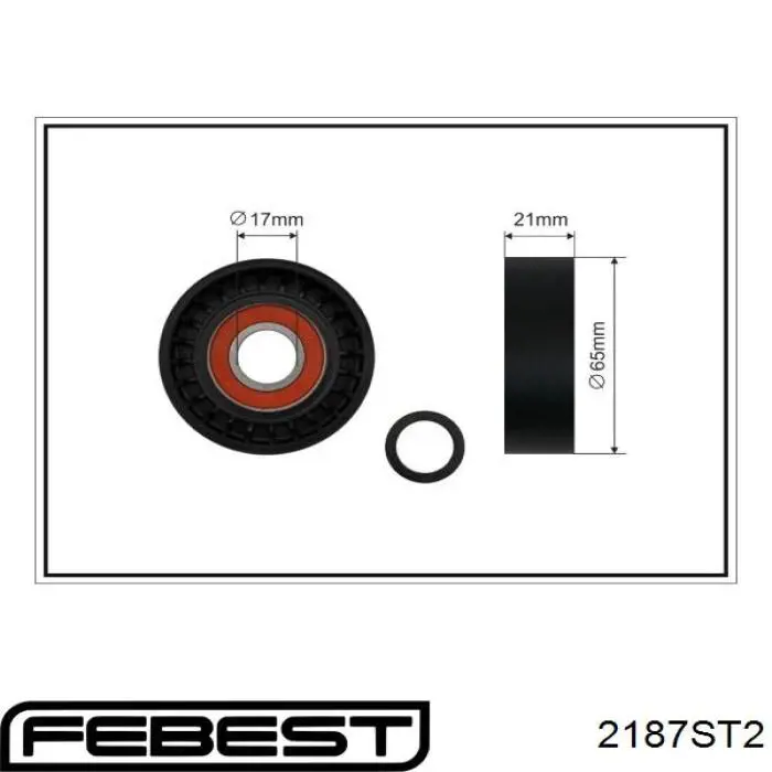 Купити 2187ST2 Febest Натяжний ролик