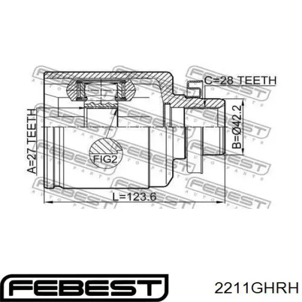 ШРКШ внутрішній, передній, правий Febest 2211GHRH ціна, від 56.31 USD