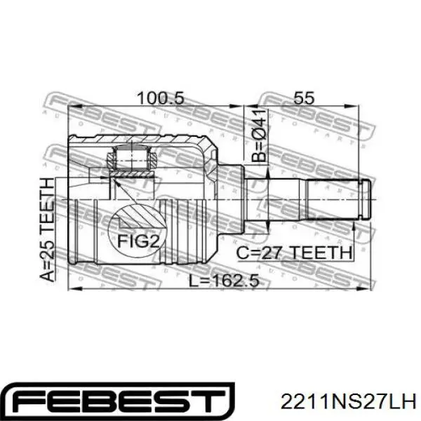 ШРКШ внутрішній, передній Febest 2211NS27LH ціна, від 67.94 USD