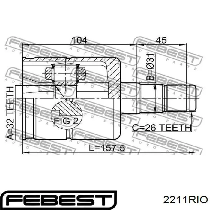ШРКШ внутрішній, передній GSP 639055 ціна, від 28.08 USD