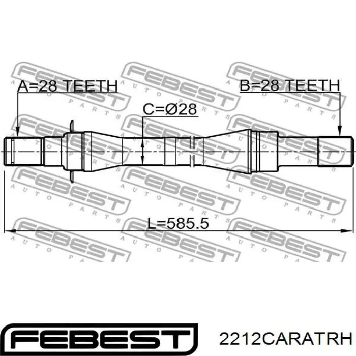 Піввісь передня, права Febest 2212CARATRH ціна, від 31.72 USD