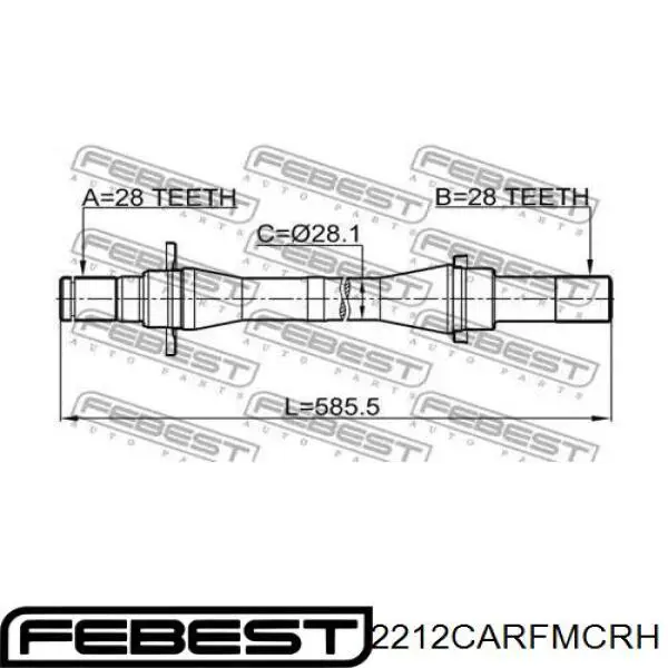 Піввісь (привід) передня, права 2212CARFMCRH Febest