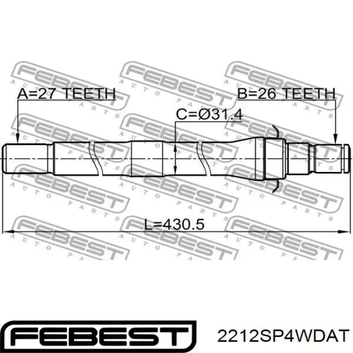 Купити 495602S650 Hyundai/Kia Приводний вал проміжний
