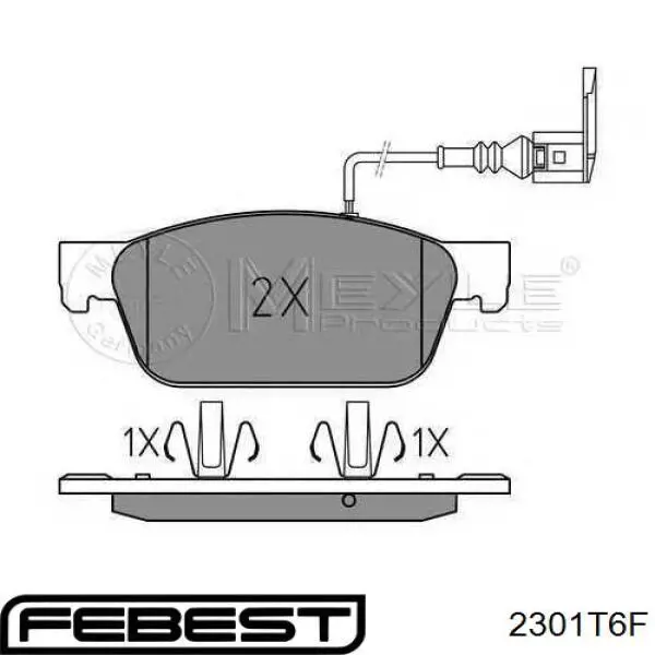 Колодки гальмівні передні, дискові 2301T6F Febest