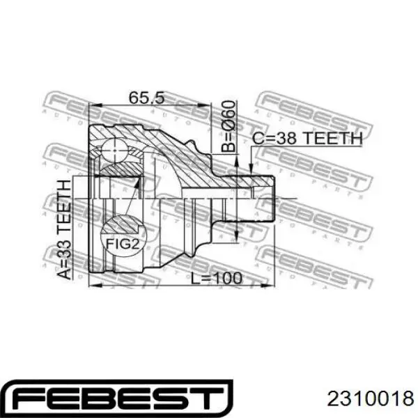 Граната колісна Febest 2310018 ціна, від 30.43 USD