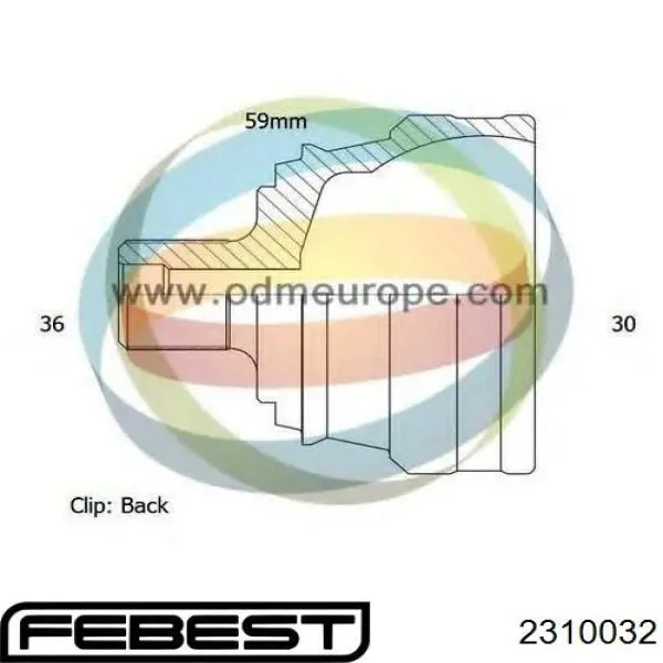 ШРУС зовнішній Febest 2310032