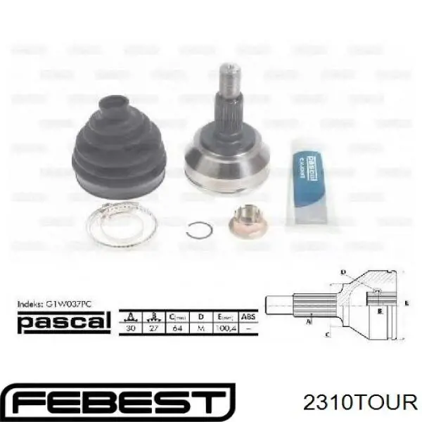 ШРУС зовнішній передній 2310TOUR Febest