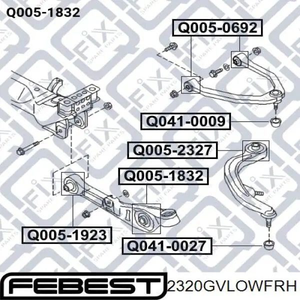 Кульова опора, нижня, права 2320GVLOWFRH Febest