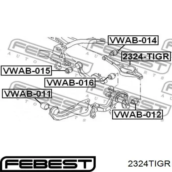 2324TIGR Febest важіль задньої підвіски поперечний