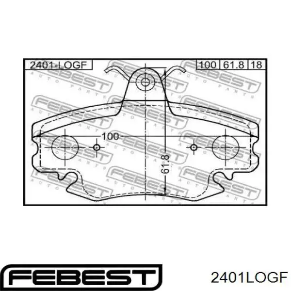 2401LOGF Febest колодки гальмівні передні, дискові