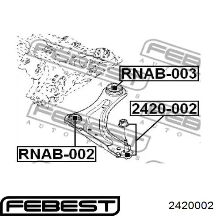 Купити 2420002 Febest Кульова опора, нижня