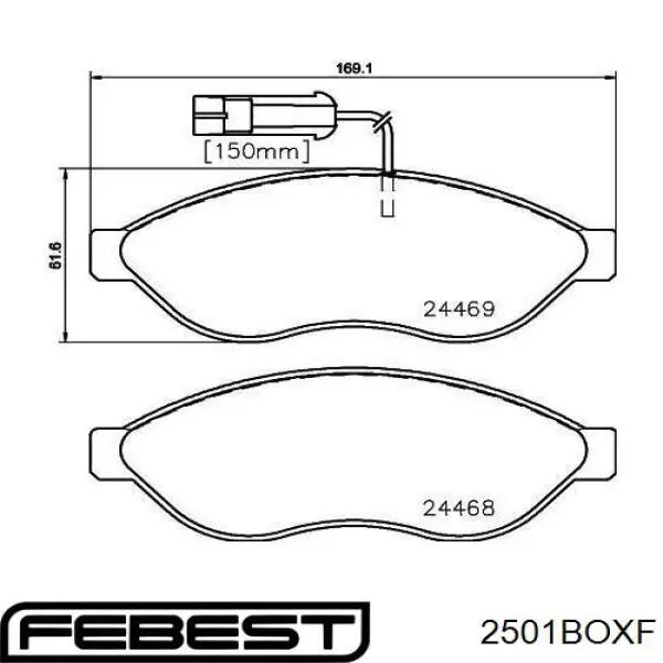 Передні тормозні колодки 2501BOXF Febest