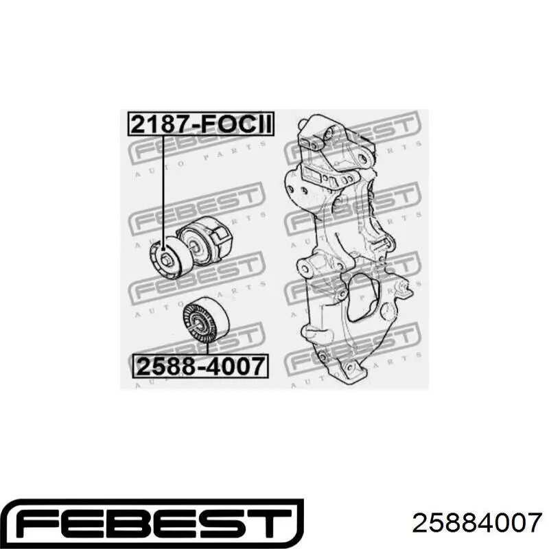 Купити 25884007 Febest Ролик приводного ременя, паразитний
