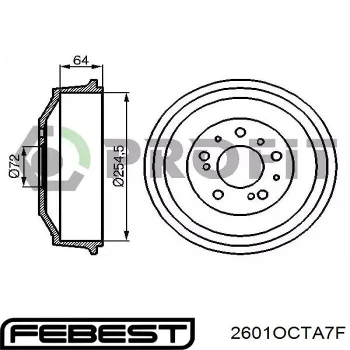 Тормозні колодки Febest 2601OCTA7F