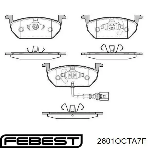 Купити 2601OCTA7F Febest Колодки гальмівні передні, дискові