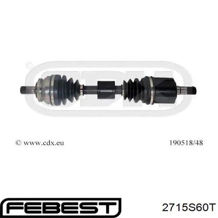 Купити 2715S60T Febest Пильник шарніра кутових швидкостей внутрішній передній