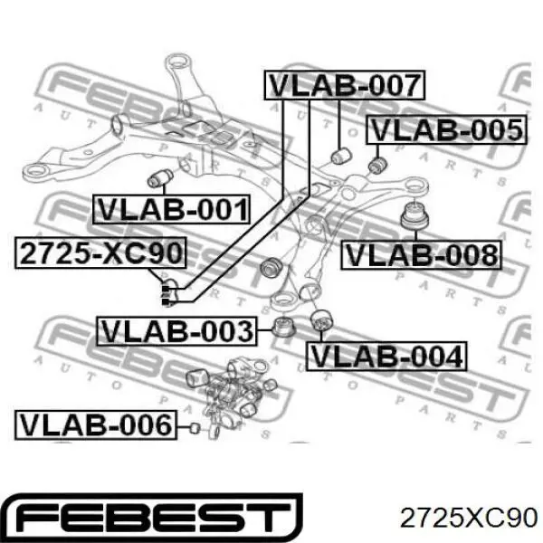 Купити 2725XC90 Febest Тяга поперечна реактивна задньої підвіски