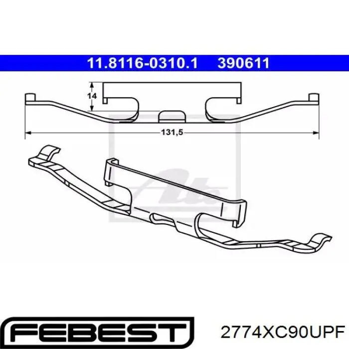 Направляюча супорту заднього Febest 2774XC90UPF ціна, від 4.54 USD