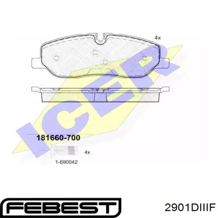 Тормозні колодки Febest 2901DIIIF