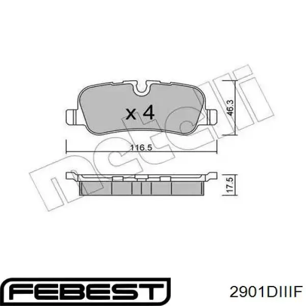 2901DIIIF Febest Передні гальмівні колодки