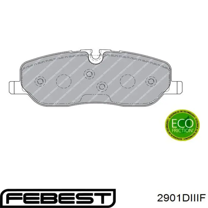 2901DIIIF Febest колодки гальмівні передні, дискові