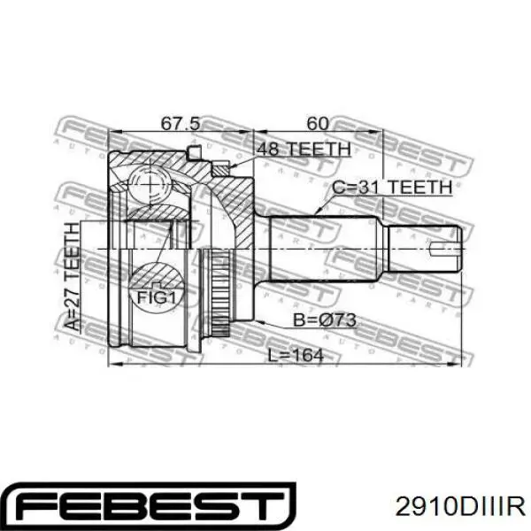 ШРКШ зовнішній задній Land Rover LR060384 ціна, від 55.83 USD