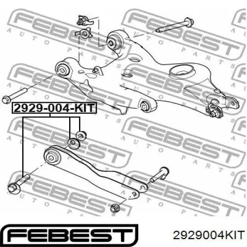 Болт заднього продольно важеля, розвальний Febest 2929004KIT ціна, від 21.31 USD