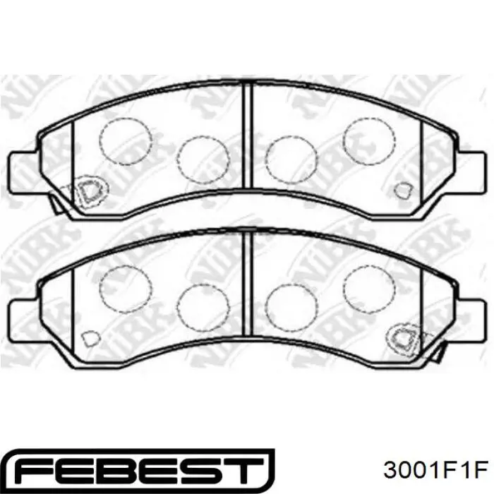 3001F1F Febest колодки гальмівні передні, дискові