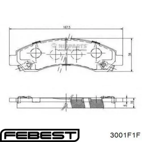 Купити 3001F1F Febest Колодки гальмівні передні, дискові