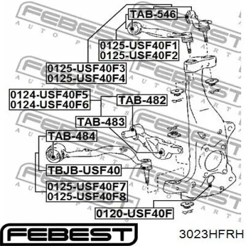 Стійка стабілізатора переднього, права FEBEST 3023HFRH
