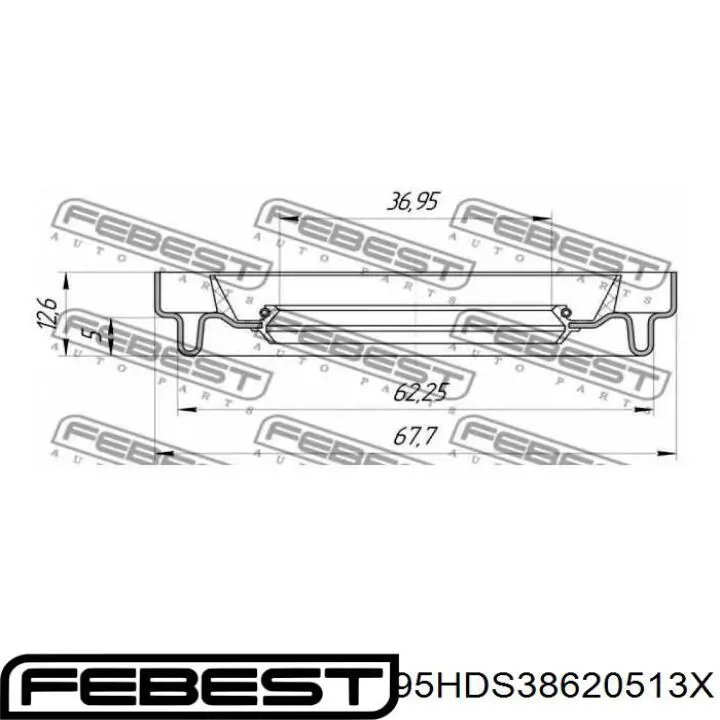 Сальник підвісного підшипника переднього проміжного вала Mazda Xedos 9 (TA) (Мазда Кседос)