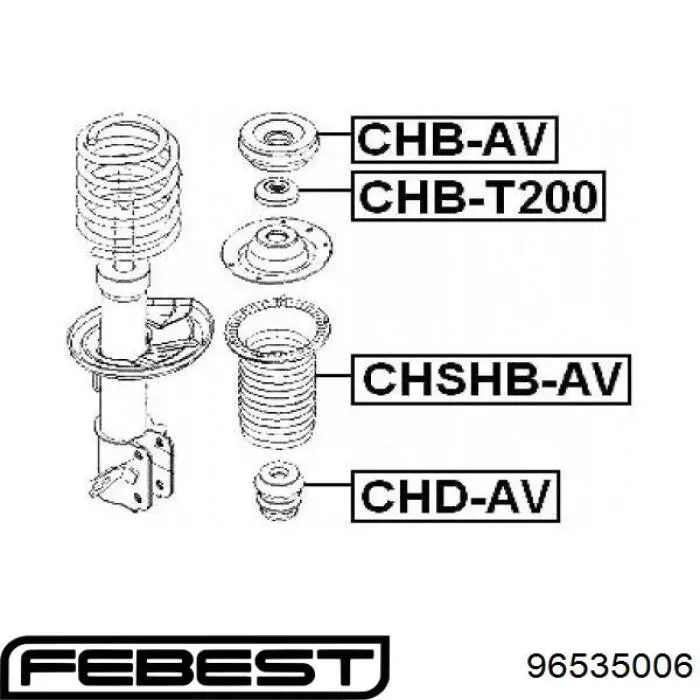 Буфер-відбійник амортизатора переднього 96535006 Febest