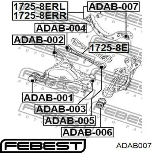 Сайлентблок заднього верхнього важеля ADAB007 Febest