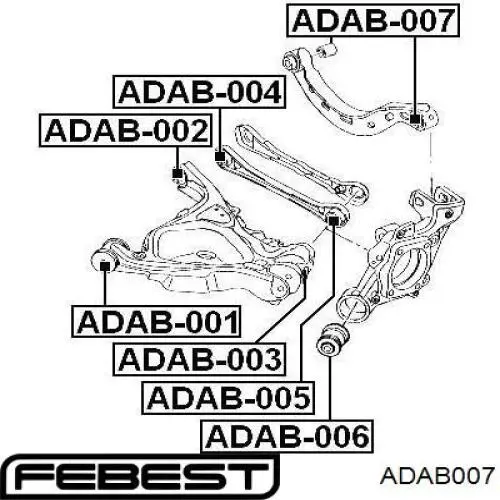 Купити ADAB007 Febest Сайлентблок заднього верхнього важеля