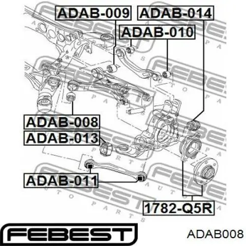 Купити ADAB008 Febest Сайлентблок заднього нижнього важеля