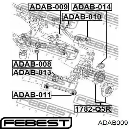 Сайлентблок заднього нижнього важеля ADAB009 Febest