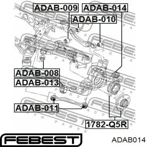 Сайлентблок цапфи задньої ADAB014 Febest