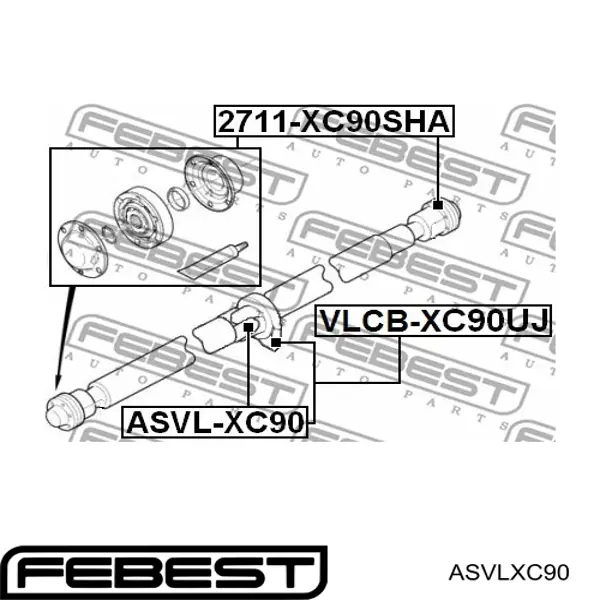 Купити ASVLXC90 Febest Хрестовина карданного валу