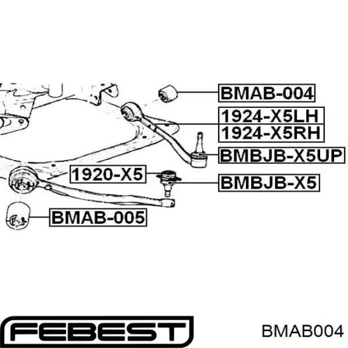 BMAB004 Febest сайлентблок переднього нижнього важеля