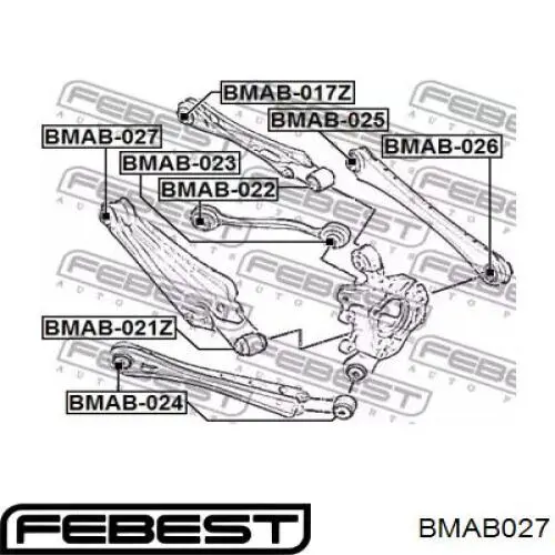 BMAB027 Febest Сайлентблок задньої тяги
