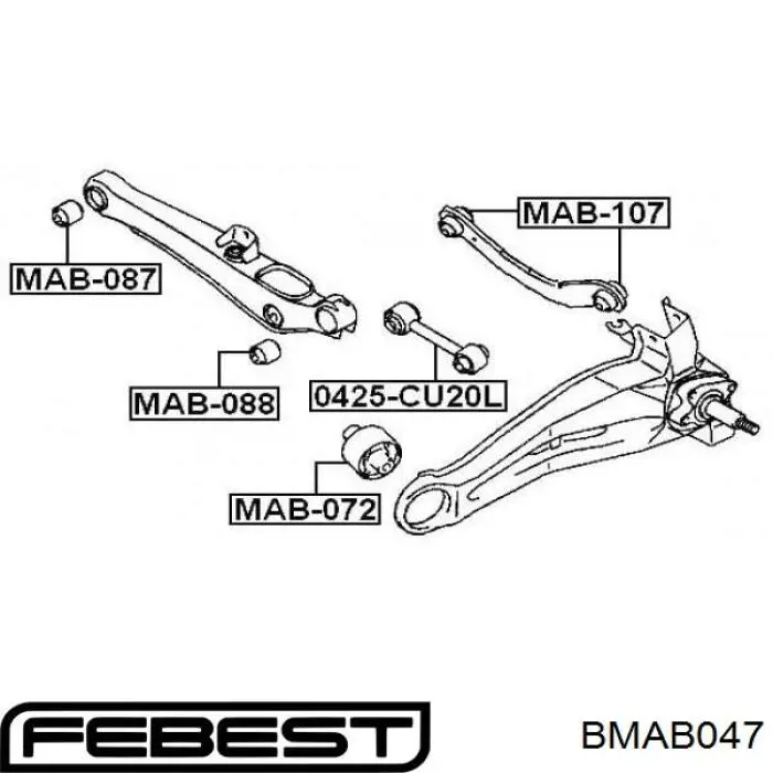 Сайлентблок нижнього важеля передньої підвіски Febest BMAB047 ціна, від 14.39 USD