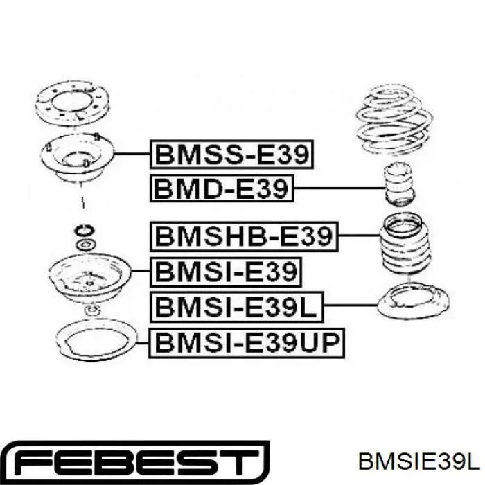 BMSIE39L Febest проставка (гумове кільце пружини передньої, нижня)